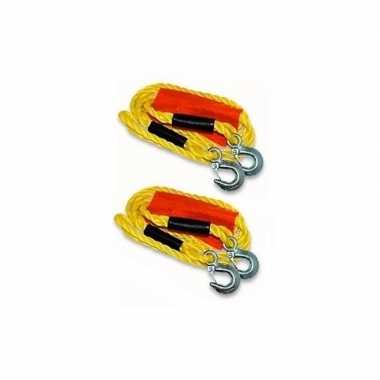Set van 2x stuks auto sleepkabels tot 5000 kg in tas 4 meter